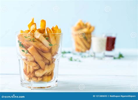 French fries with sauce stock image. Image of tomato - 121380693