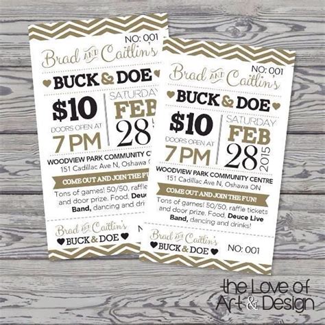 Jack and Jill Tickets - Buck and Doe - Stag and Doe Raffle Tickets - Country Rustic - Wedding ...