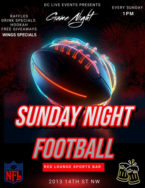 SUNDAY NIGHT FOOTBALL DC, Red Lounge Bar & Grill, Washington, October 22 2023 | AllEvents.in