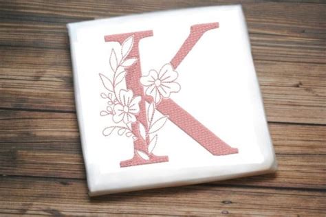 K Floral Monogram Alphabet Decoration · Creative Fabrica