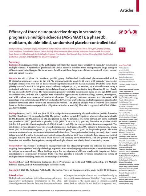 (PDF) Efficacy of three neuroprotective drugs in secondary progressive multiple sclerosis (MS ...