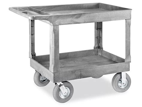 Uline Utility Cart with Pneumatic Wheels - 45 x 25 x 37", Gray H-2505GR ...