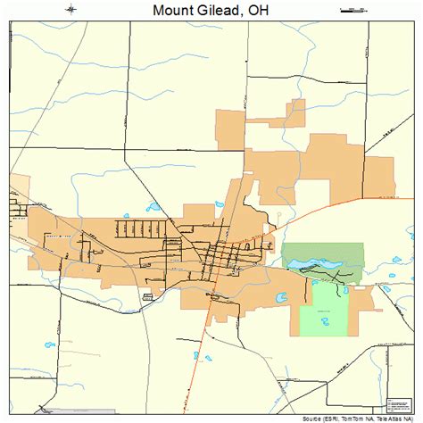 Mount Gilead Ohio Street Map 3952738