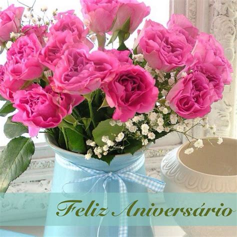 Feliz Aniversário | Pink flowers, Flower arrangements, Beautiful flowers