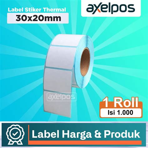 Jual LABEL BARCODE 30X20 mm KERTAS STICKER DIRECT THERMAL 30 X 20 mm ISI 1000PCS | Shopee Indonesia