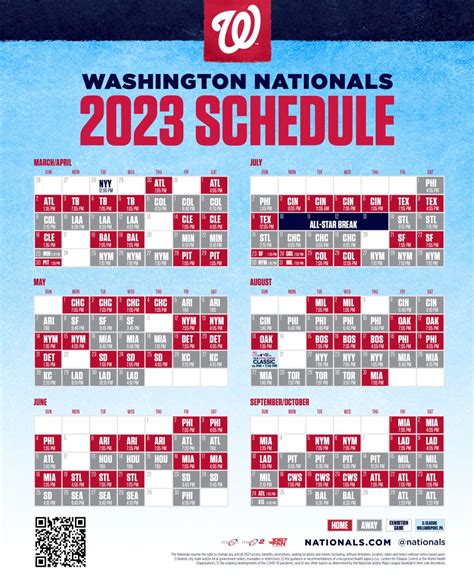 Nationals Printable Schedule