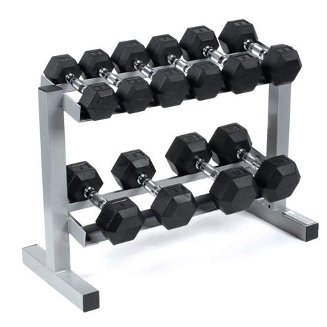 Rubber Hex Dumbbells & Rack 3,4,6, 8 and 10kg plus rack - £187 Dumbbell Set With Rack, Dumbbell ...