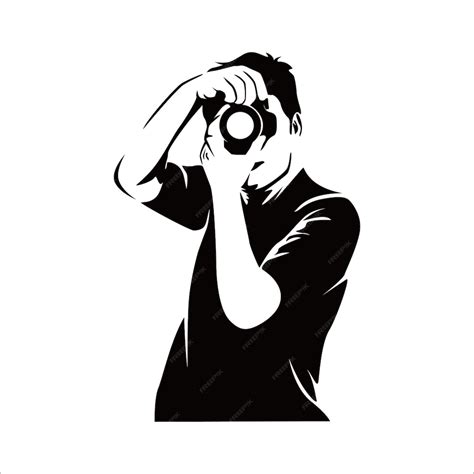 Premium Vector | Photograph silhouette. people use camera vector illustration. professional ...