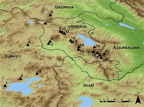 Map showing locations of obsidian sources from Near East characterized... | Download Scientific ...