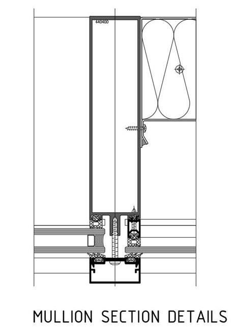 Mullion section details in AutoCAD, dwg file. - Cadbull