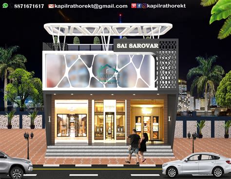 #elevation for commercial complex/showroom | Commercial design exterior, Duplex house design ...