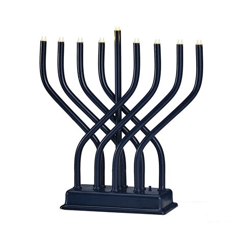 Hanukkah Gifts-Navy Blue Electric Led Menorah