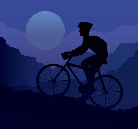 Mountain Biker Silhouette Vector Art, Icons, and Graphics for Free Download