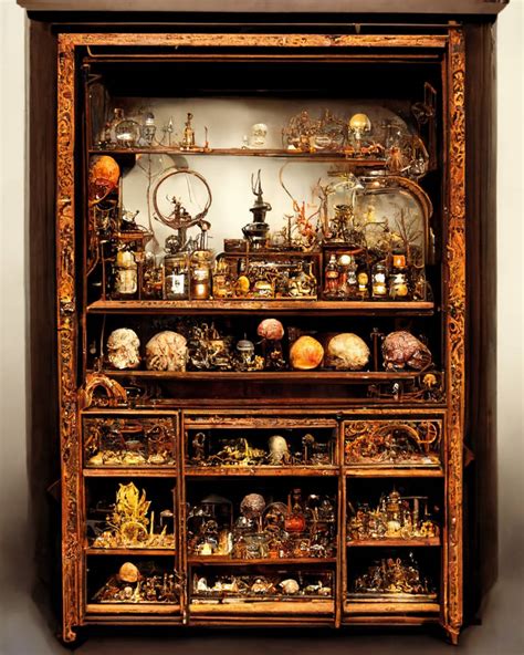 A sumptuously appointed Cabinet of Curiosities by zh84 on DeviantArt