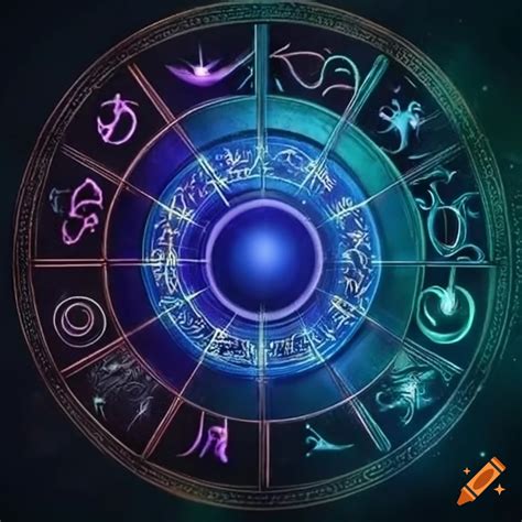 Dark background with mystical astrology symbols