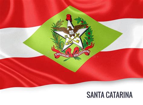 Brazilian State Santa Catarina Flag. Stock Illustration - Illustration ...