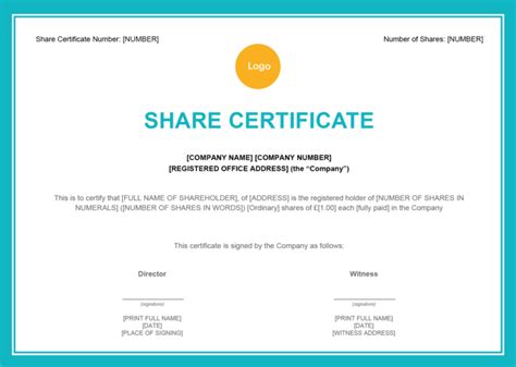 Free Share Certificate Template - Zervant