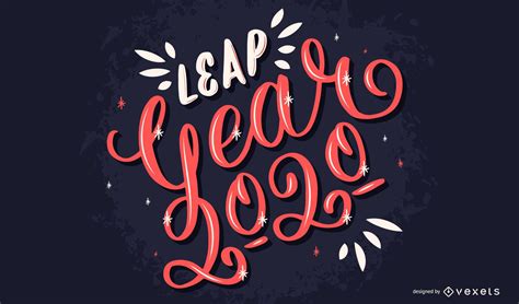 Leap Year 2020 Lettering Design Vector Download