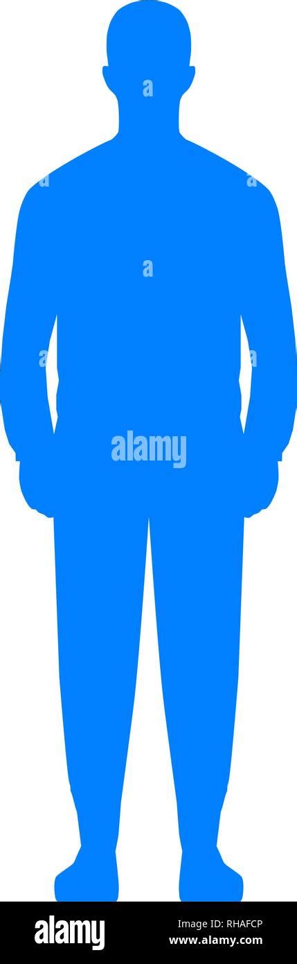 Man standing silhouette - blue simple, isolated - vector illustration Stock Vector Image & Art ...