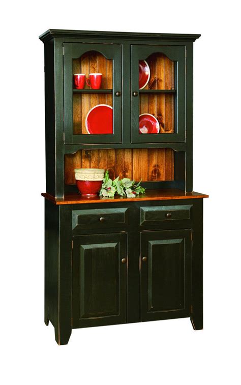 CHINA CABINET HUTCH Amish Handmade Custom Finished Country Farmhouse ...