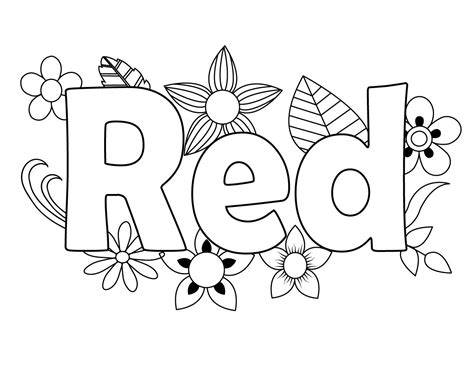 Red Coloring Pages Free Printable Coloring Pages