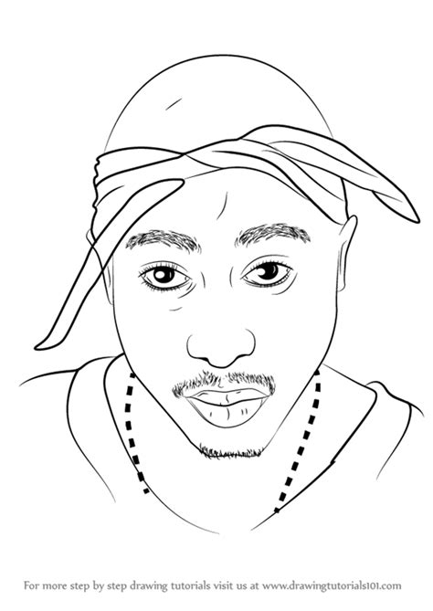 Learn How to Draw 2pac (Rappers) Step by Step : Drawing Tutorials ...