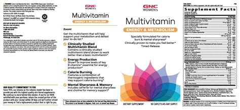 GNC Women's Multivitamin, Energy & Metabolism Dietary Supplement, 90 Caplets