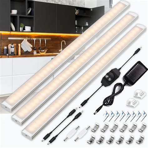 Buy Under Cupboard Lights Mains Powered Dimmable LED Cabinet Lighting for Kitchen Counter Lights ...