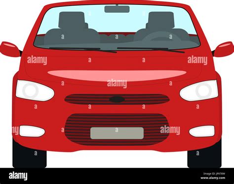 Vector cartoon red car cabriolet front view Stock Vector Image & Art - Alamy