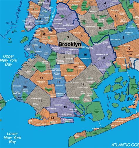 Neighborhoods Of Brooklyn [1191X842] | Geography | Brooklyn Map Inside ...