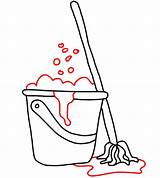 Mop Bucket Coloring Pages sketch template