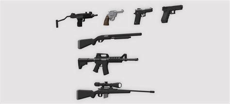 SCRIPTABLE Low Poly Guns Mesh Pack – Clearly Development