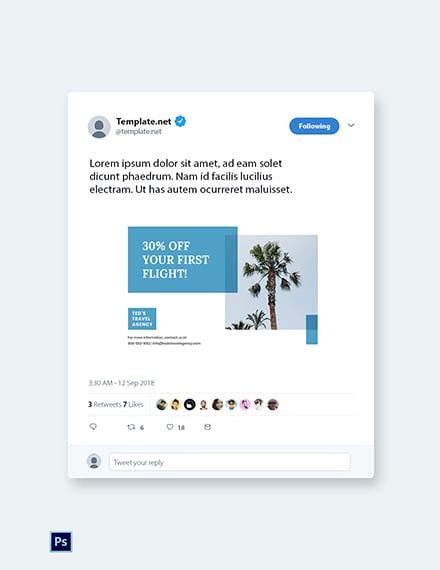 Free 171+ Editable Social Media Twitter Post Templates 2019 [ Download ...