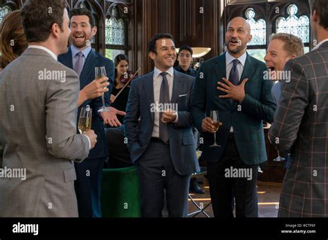 FRIENDS FROM COLLEGE (l to r): Zack Robidas, Fred Savage (3rd from left), Keegan-Michael Key ...