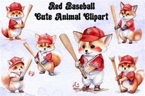 Baseball Watercolor Cute Animal Graphic by LadyAndBuns · Creative Fabrica