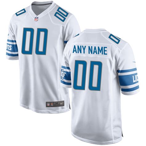 Men's Nike White Detroit Lions Custom Game Jersey