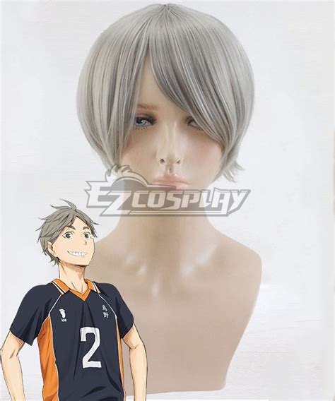 Haikyuu! Kōshi Sugawara Koushi Sugawara Grey Cosplay Wig