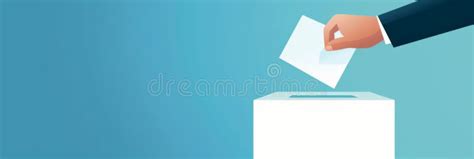 Sleek Design of a Hand Voting in a Ballot Box with a Cool Blue Gradient Stock Image - Image of ...