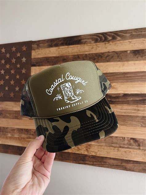 Coastal Cowgirl Camo Trucker Hat - Etsy