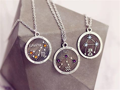 Zodiac Sign Necklace Sterling Silver Horoscope Necklace - Etsy