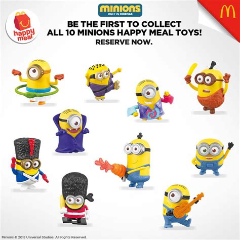 Minions toys in McDonalds Happy Meal - pre-order details for 10 pcs set (SRP PHP 949) ~ Azrael's ...