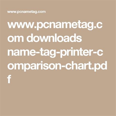 Name Tag Printer Comparison Chart