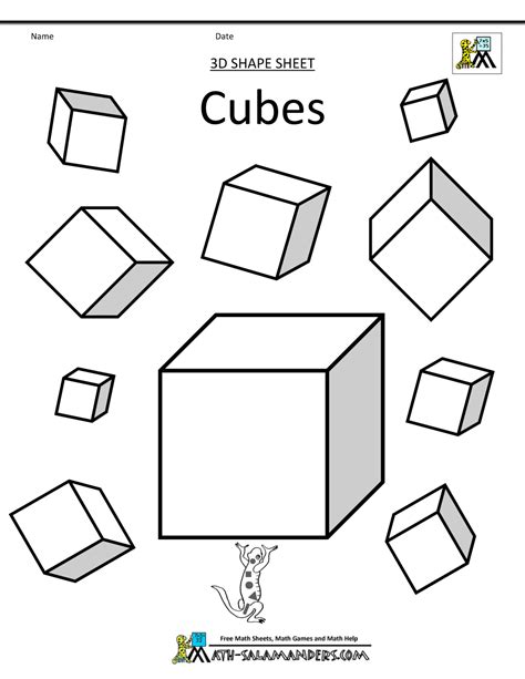 Sizes Cubes Coloring Pages