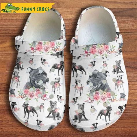 Funny Pitbull Floral Dog Crocs - Discover Comfort And Style Clog Shoes ...