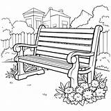 Premium Vector  Bench And Flowers coloring Page Illustration On sketch template