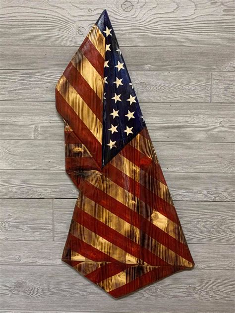 Wooden American Flag Draped Flag Draped American Flag | Etsy