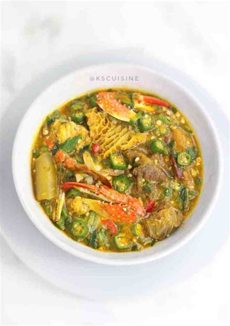 Seafood Okro Soup (Okro Soup recipe) - K's Cuisine