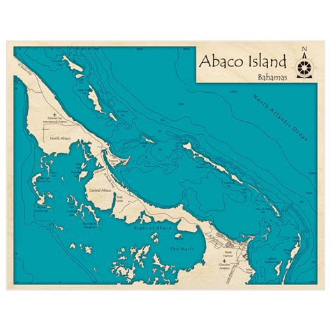 Abaco Island 3D Custom Wood Map – Lake Art LLC