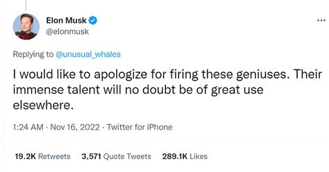 Elon Musk fires Twitter staff who pushed back, says: I'd like to apologise for firing these ...