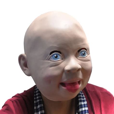 Funny Halloween Costume Prop Lovely Baby Full Head Latex Rubber Mask Funny Party Face Masks-in ...